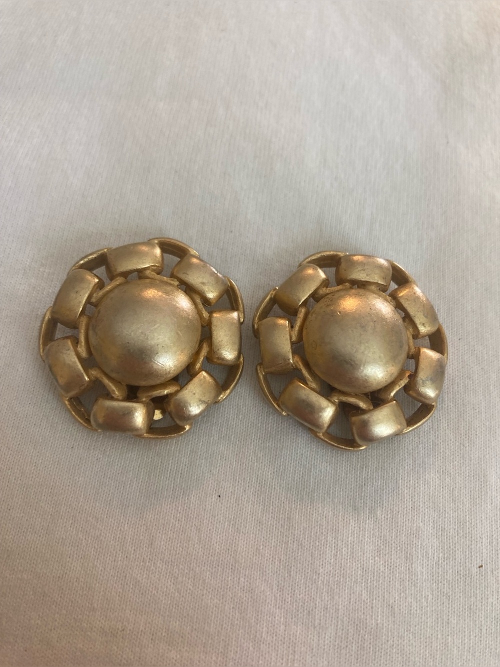 Gold Tone Clip on Vintage Earrings